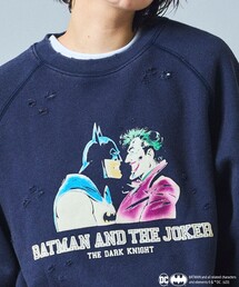 FREAK'S STORE | FREAK’S STORE/フリークスストア BATMAN AND THE JOKER/バットマン＆ジョーカー ビックシルエット フロッキープリント クルーネックスウェット/ダメージ加工(Tシャツ/カットソー)