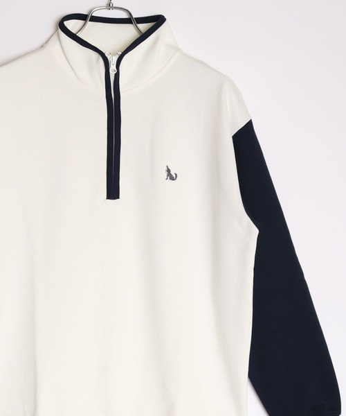 GLOVE HOUSE(グローブハウス)の「GLOVE HOUSE SILVER LABEL ワンポイント刺繍 パイピング配色 長袖ハーフジップ プルオーバー(スウェット・メンズ・ブルー/アッシュグレー/ネイビー/その他・M/L)」の4枚目の写真