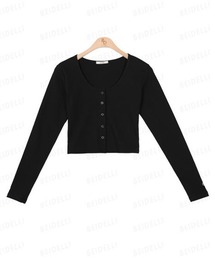 BEIDELLI | [BELLIDE MADE]  " BELLIDE " ワンポイント刺繍Uネッククロップドカーディガン(カーディガン/ボレロ)