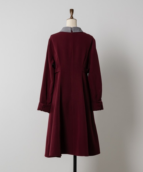 INTER FACTORY(インターファクトリー)の「nene - 配色シャツワンピース made in INTER FACTORY(シャツワンピース・レディース・レッド/ターコイズブルー・FREE)」の5枚目の写真