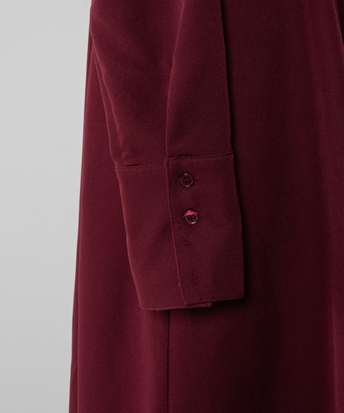 INTER FACTORY(インターファクトリー)の「nene - 配色シャツワンピース made in INTER FACTORY(シャツワンピース・レディース・レッド/ターコイズブルー・FREE)」の10枚目の写真