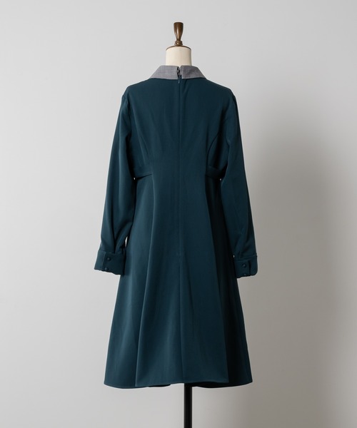 ⭐︎ののはな⭐︎45R インディゴ抜染ワンピース　ネイビー 45R（フォーティファイブアール）の「インディゴ秋の七草抜染プリント