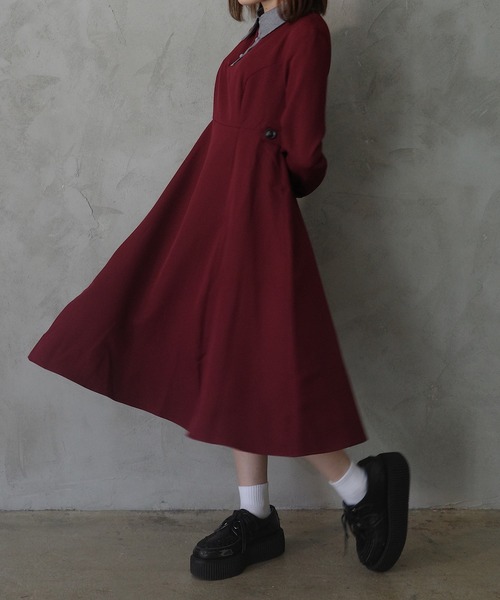 INTER FACTORY(インターファクトリー)の「nene - 配色シャツワンピース made in INTER FACTORY(シャツワンピース・レディース・レッド/ターコイズブルー・FREE)」の21枚目の写真