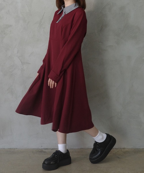 INTER FACTORY(インターファクトリー)の「nene - 配色シャツワンピース made in INTER FACTORY(シャツワンピース・レディース・レッド/ターコイズブルー・FREE)」の22枚目の写真