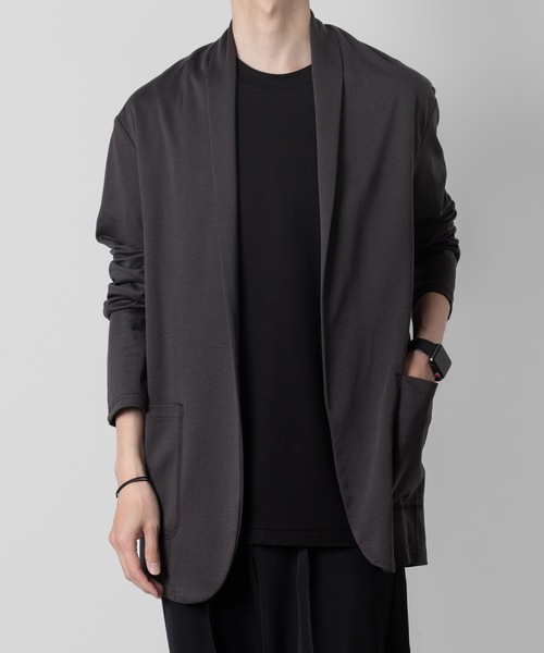 ATTACHMENT（アタッチメント）の「【 直営店・ZOZOTOWN限定 】コットンモクロディー　ストールカーディガン（カーディガン/ボレロ・メンズ・ダークグレー/ブラック/ネイビー・4/2/3/1）」の7枚目の写真
