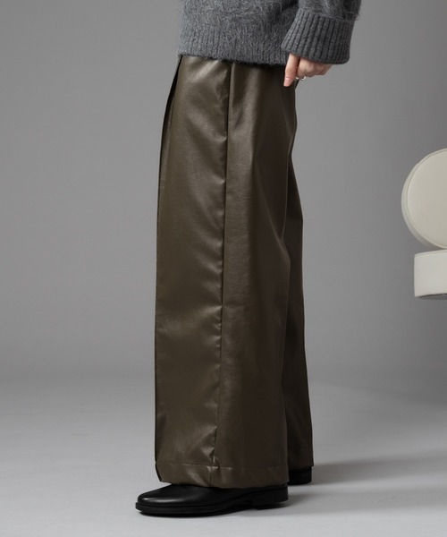 SELLE GLANT（セレグランテ）の「CENTER SEAM TUCK WIDE PANTS / センターシームタックワイドパンツ（その他パンツ・メンズ・ブラック/カーキ・SMALL/MEDIUM/LARGE）」の8枚目の写真