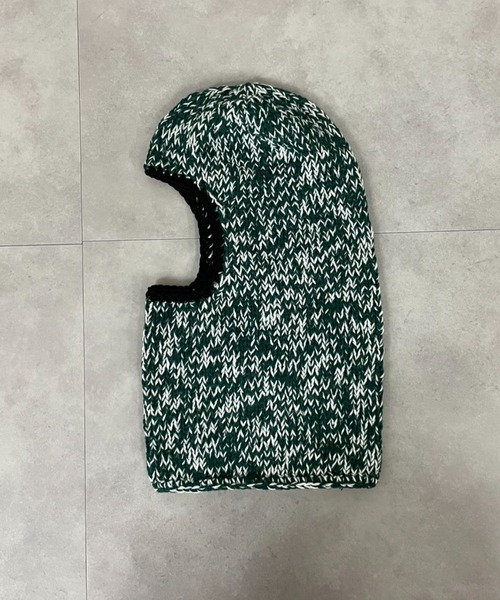 MGV(エムジーヴィー)の「ミックス編みニットバラクラバ(ニットキャップ/ビーニー・メンズ・グリーン/ブラウン・FREE)」の7枚目の写真