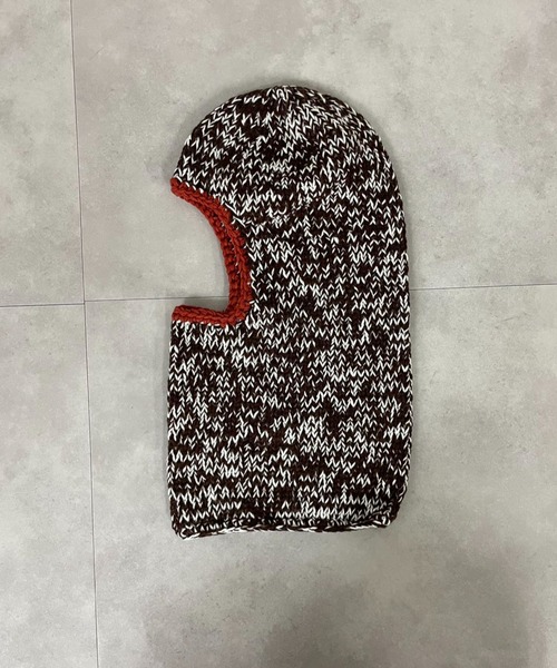 MGV(エムジーヴィー)の「ミックス編みニットバラクラバ(ニットキャップ/ビーニー・メンズ・グリーン/ブラウン・FREE)」の6枚目の写真