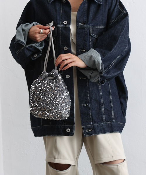 COLONY 2139（コロニートゥーワンスリーナイン）の「スパンコール巾着2wayバッグ（ショルダーバッグ・レディース・シルバー/ブラック/グリーン・FREE）」の8枚目の写真