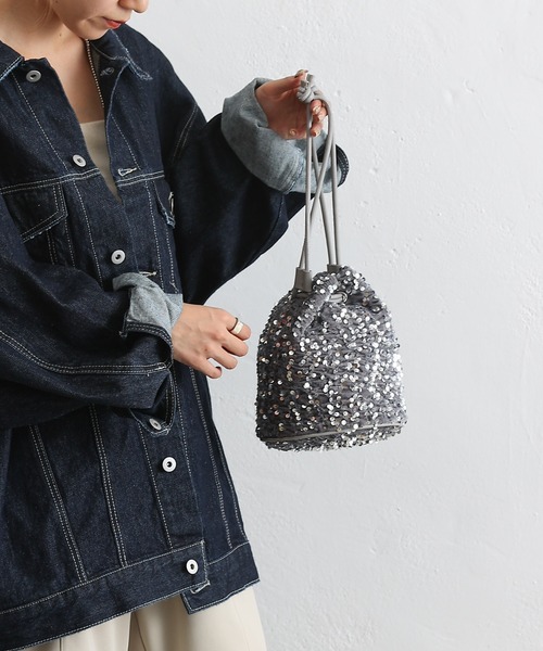 COLONY 2139（コロニートゥーワンスリーナイン）の「スパンコール巾着2wayバッグ（ショルダーバッグ・レディース・シルバー/ブラック/グリーン・FREE）」の10枚目の写真