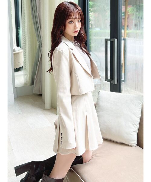 RESEXXY（リゼクシー）の「プリーツミニスカート【セットアップ着用可能】（スカート・レディース・その他1/アイボリー/チャコールグレー・FREE）」の13枚目の写真