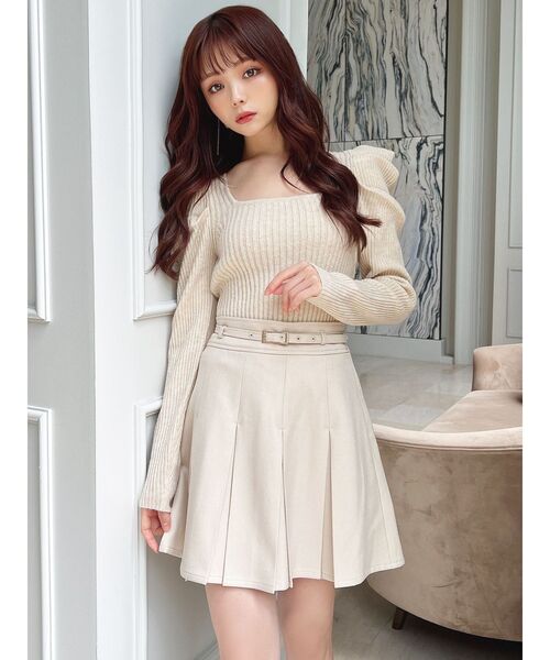 RESEXXY（リゼクシー）の「プリーツミニスカート【セットアップ着用可能】（スカート・レディース・その他1/アイボリー/チャコールグレー・FREE）」の17枚目の写真