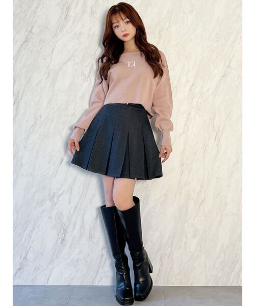 RESEXXY（リゼクシー）の「プリーツミニスカート【セットアップ着用可能】（スカート・レディース・その他1/アイボリー/チャコールグレー・FREE）」の22枚目の写真