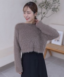 ロングシャギーショート丈ニットトップス[骨格ウェーブ]≪STAY MOTION≫