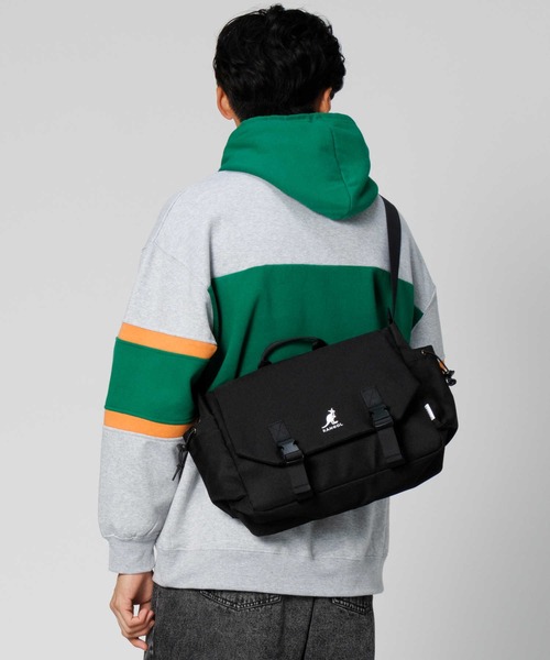 KANGOL(カンゴール)の「【KANGOL】KGメッセンジャーバッグ(メッセンジャーバッグ・メンズ・ブラック/ライトベージュ・ONE SIZE)」の14枚目の写真