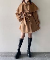 one way | ケープカラートレンチコート(ステンカラーコート)