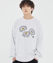 A'GEM/9 × .kom『ROMANTIC CROWN/ロマンティッククラウン』TRIPLE DAISY CREWNECK/デイジー スウェットシャツ
