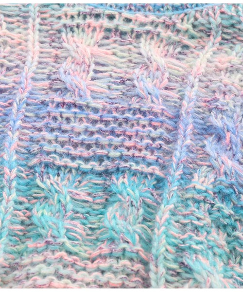 anap mimpi(アナップミンピ)の「グラデーションMIX糸混ショート丈トップス(ニット/セーター・レディース・ミント/ブルー・FREE)」の17枚目の写真