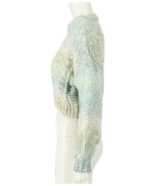 anap mimpi(アナップミンピ)の「グラデーションMIX糸混ショート丈トップス(ニット/セーター・レディース・ミント/ブルー・FREE)」の14枚目の写真