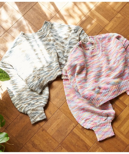 anap mimpi(アナップミンピ)の「グラデーションMIX糸混ショート丈トップス(ニット/セーター・レディース・ミント/ブルー・FREE)」の21枚目の写真