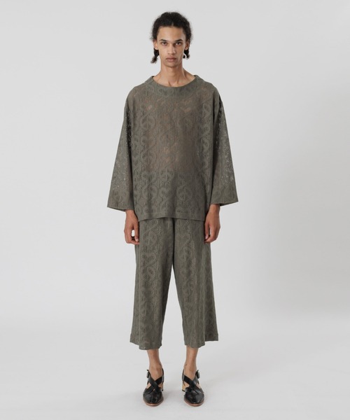 SASQUATCHfabrix.（サスクワァッチファブリックス）の「“LOVE & PEACE” LACE SMOCK（その他トップス・メンズ・イエロー系その他/オリーブ・L/M）」の3枚目の写真