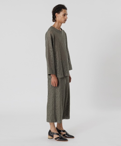 SASQUATCHfabrix.（サスクワァッチファブリックス）の「“LOVE & PEACE” LACE SMOCK（その他トップス・メンズ・イエロー系その他/オリーブ・L/M）」の4枚目の写真