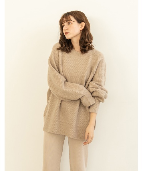 chocomee（チョコミー）の「volume sleeve knit（ニット/セーター・レディース・アイボリー/ベージュ・FREE）」の2枚目の写真