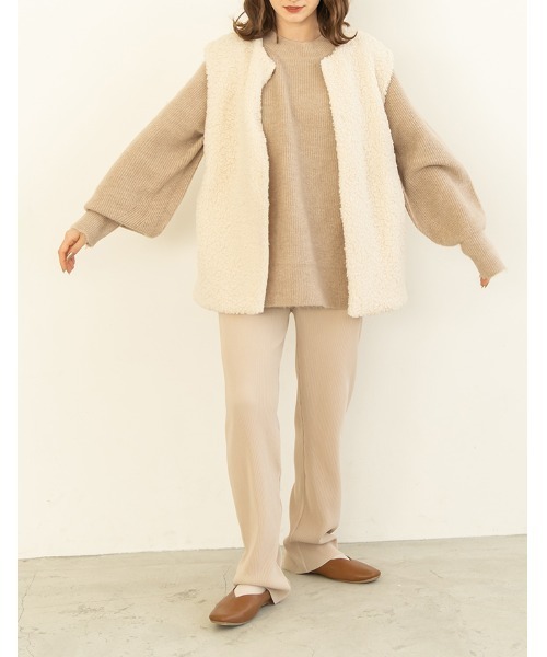 chocomee（チョコミー）の「volume sleeve knit（ニット/セーター・レディース・アイボリー/ベージュ・FREE）」の8枚目の写真