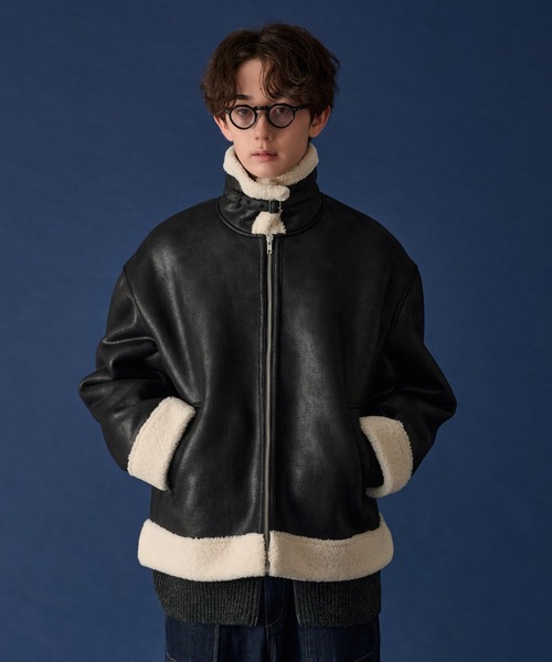 hide-4life 様 WTAPS ムートン B-3 L 黒 09AW 希少. Merino Sheep Crack Leather Mouton Prime-Over B-3 Blouson