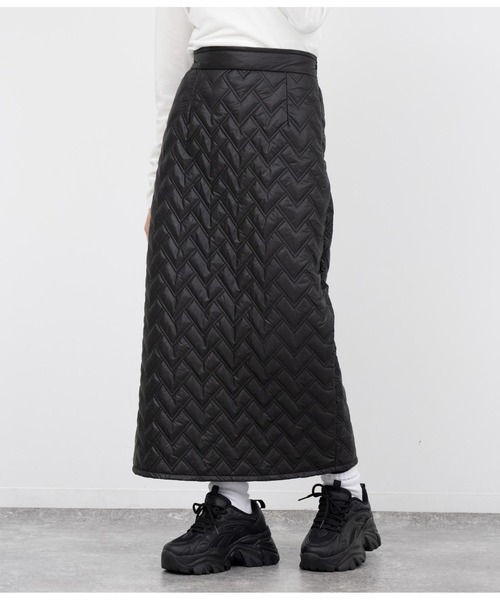 ANAP（アナップ）の「ハートキルティングロングスカート（スカート・レディース・カーキ/ブラック・FREE）」の3枚目の写真
