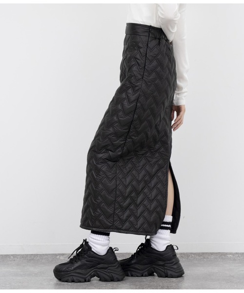 ANAP（アナップ）の「ハートキルティングロングスカート（スカート・レディース・カーキ/ブラック・FREE）」の13枚目の写真