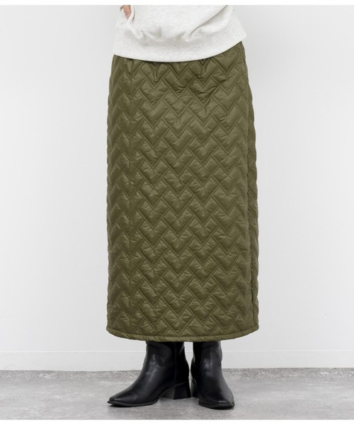ANAP（アナップ）の「ハートキルティングロングスカート（スカート・レディース・カーキ/ブラック・FREE）」の7枚目の写真