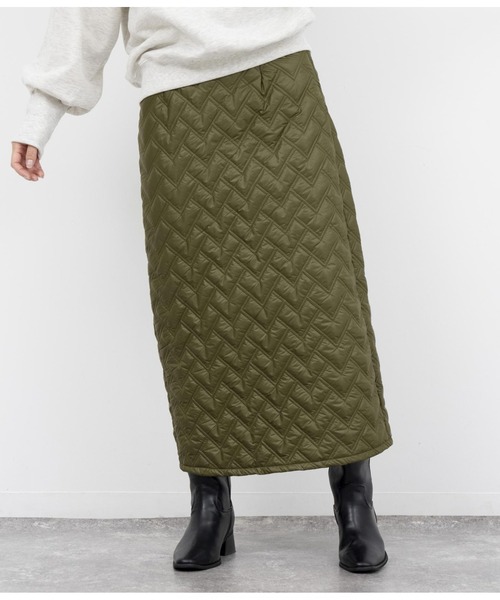 ANAP（アナップ）の「ハートキルティングロングスカート（スカート・レディース・カーキ/ブラック・FREE）」の6枚目の写真