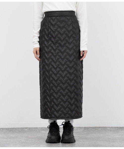 ANAP（アナップ）の「ハートキルティングロングスカート（スカート・レディース・カーキ/ブラック・FREE）」の12枚目の写真