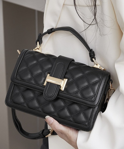 SAISON DE PAPILLON(セゾンドパピヨン)の「ハンドルフラップバッグ / 2WAYショルダーバッグ(ショルダーバッグ・レディース・ブラック/オフホワイト・フリー)」の2枚目の写真