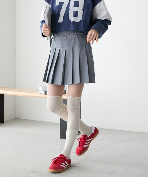 forksy.(フォルクシー)の「【forksy.】ベルト付きプリーツミニスカパン(スカート・レディース・ブラック/ベージュ/グレー・L/M)」の20枚目の写真