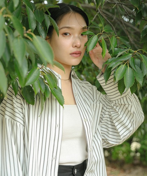 select MOCA（セレクトモカ）の「【ZOZO限定】ストライプオーバーシャツ（シャツ/ブラウス・レディース・アイボリー/グレー/オフホワイト・FREE）」の8枚目の写真