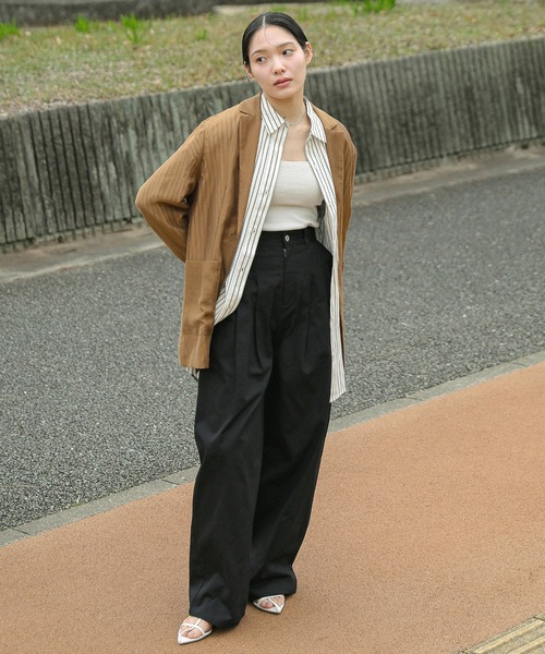 select MOCA（セレクトモカ）の「【ZOZO限定】ストライプオーバーシャツ（シャツ/ブラウス・レディース・アイボリー/グレー/オフホワイト・FREE）」の15枚目の写真