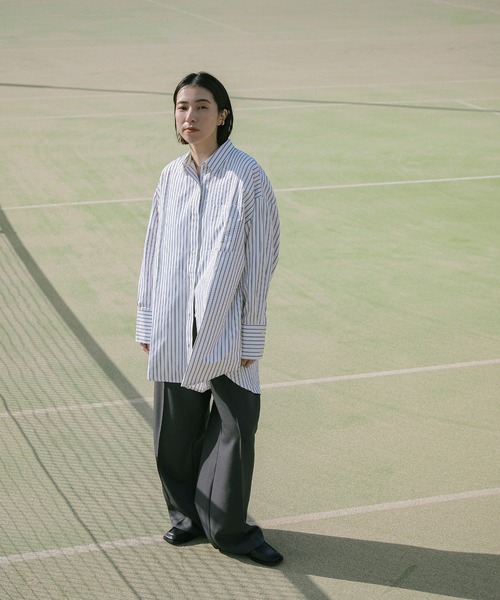 select MOCA（セレクトモカ）の「【ZOZO限定】ストライプオーバーシャツ（シャツ/ブラウス・レディース・アイボリー/グレー/オフホワイト・FREE）」の21枚目の写真