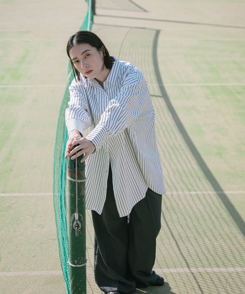 ZOZO限定】ストライプオーバーシャツ（シャツ/ブラウス）｜select MOCA