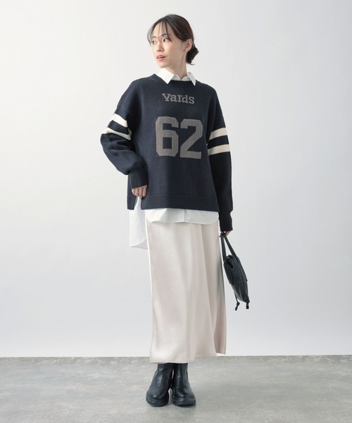 BARNYARDSTORM（バンヤードストーム）の「BARNYARDSTORM / ナンバリングジャガードニット（ニット/セーター・レディース・ホワイト/ネイビー・FREE）」の14枚目の写真