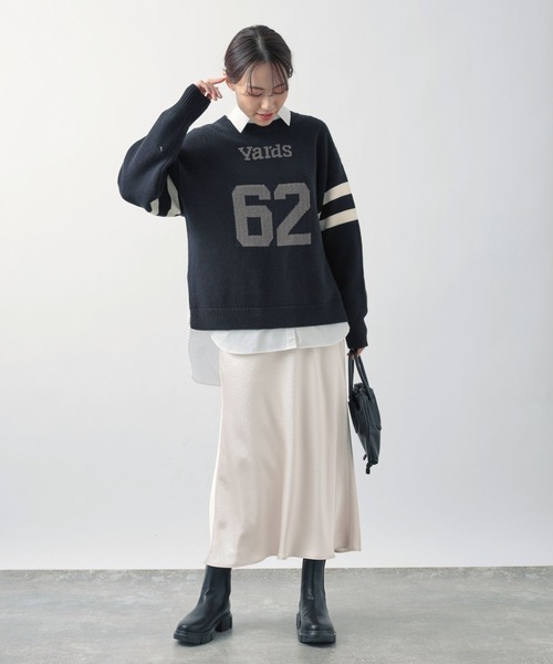 BARNYARDSTORM（バンヤードストーム）の「BARNYARDSTORM / ナンバリングジャガードニット（ニット/セーター・レディース・ホワイト/ネイビー・FREE）」の21枚目の写真