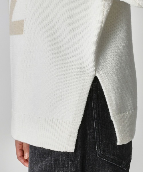 BARNYARDSTORM（バンヤードストーム）の「BARNYARDSTORM / ナンバリングジャガードニット（ニット/セーター・レディース・ホワイト/ネイビー・FREE）」の9枚目の写真