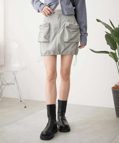 WEGO（ウィゴー）の「WEGO/ナイロンカーゴミニスカパン（スカート・レディース・ブラック/グレー・FREE）」の17枚目の写真