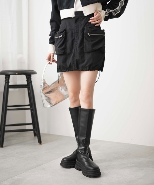 WEGO（ウィゴー）の「WEGO/ナイロンカーゴミニスカパン（スカート・レディース・ブラック/グレー・FREE）」の12枚目の写真