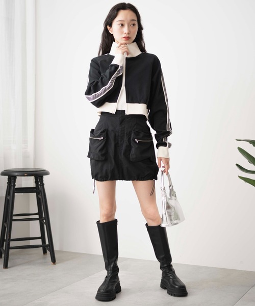 【関税込み】MISBHV ブラック モノグラム ナイロン ミニスカート Monogram Nylon Mini Skirt