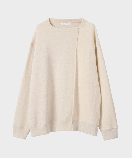 Name.（ネーム）の「ASYMMETRIC SWEATSHIRT（スウェット・メンズ・ダークグレー/アイボリー・0/1/2）」の2枚目の写真