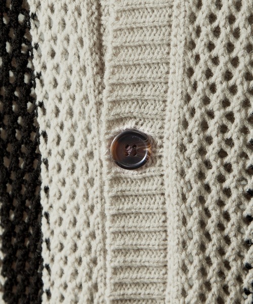 NILWAY(ニルウェイ)の「ストライプラインクルーネックカーディガン(カーディガン/ボレロ・メンズ・アイボリー/ブラック/ブルー・MEDIUM/LARGE)」の7枚目の写真