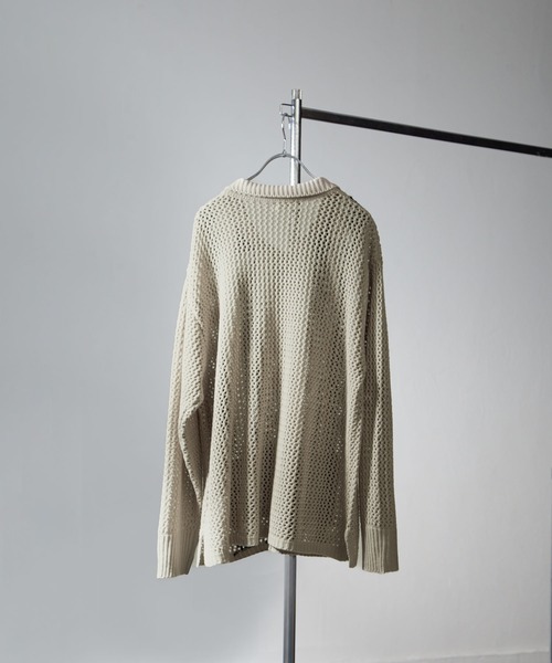 NILWAY(ニルウェイ)の「ストライプラインクルーネックカーディガン(カーディガン/ボレロ・メンズ・アイボリー/ブラック/ブルー・MEDIUM/LARGE)」の10枚目の写真