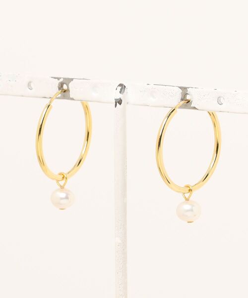 【セール】《MUSES》 6～7mm淡水パールフープピアス 【淡水パールxシルバー925】（ピアス（両耳用））｜MUSES（ミューズ）